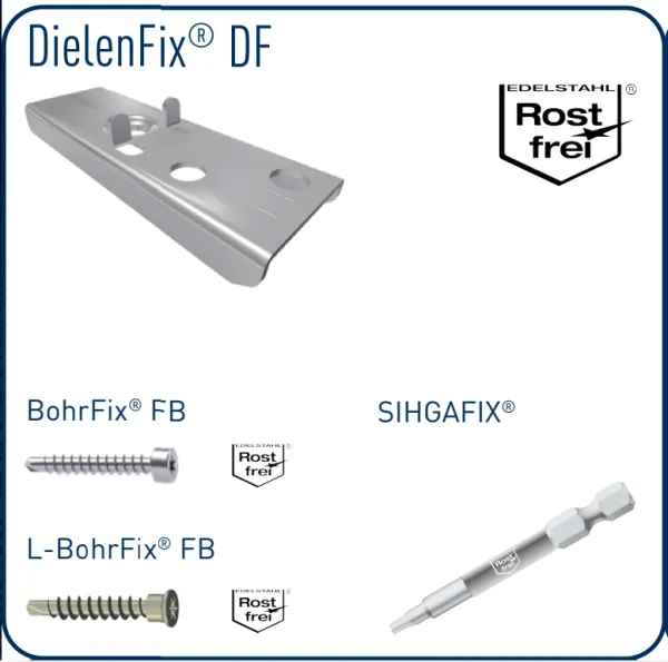 SIHGA DielenFix® DF 17 - rozsdamentes acél teraszklipsz (300 db)