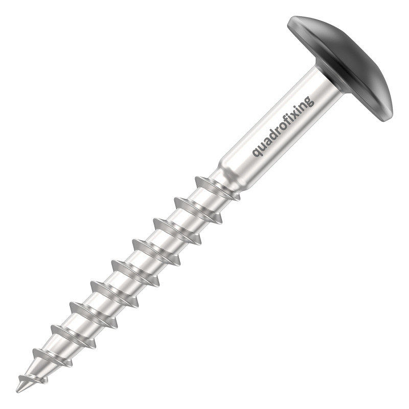 Fekete HPL homlokzati csavarok 4,8 mm, RAL 9005, A4 rozsdamentes acél