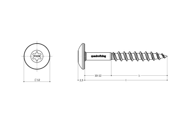 Fekete HPL homlokzati csavarok 4,8 mm, RAL 9005, A4 rozsdamentes acél 1
