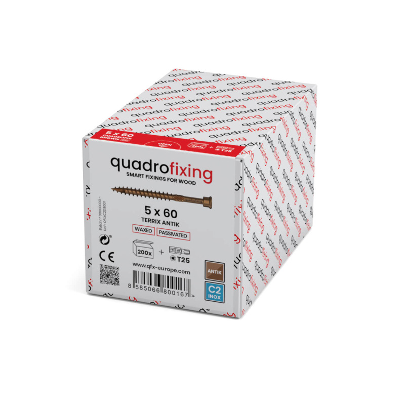 Teraszcsavarok 5,0 mm (200 db+bit) TERRIX ANTIK 1