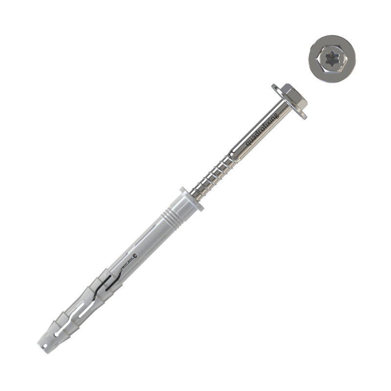 Keretdübel Ø 8 mm – hatlapfejű csavarral és alátéttel, Torx 30