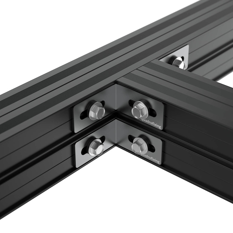 Fekete alumínium teraszprofil 50x40x4000 mm | QFX-ALU 50 BLACK 2